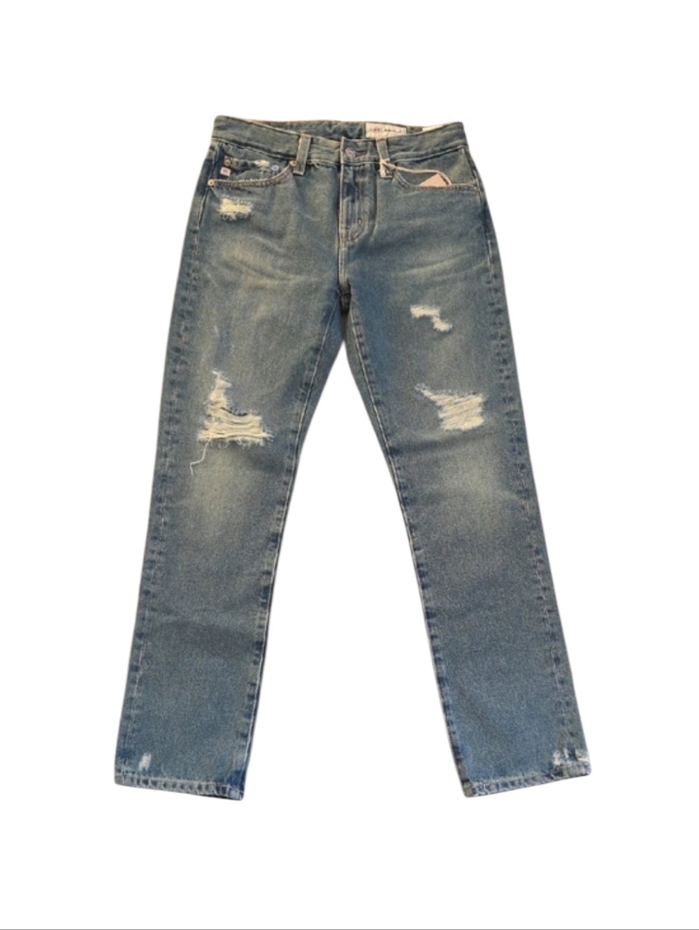 AG Ex Boyfriend Slouchy Slim Distressed‎ Blue Denim Jeans